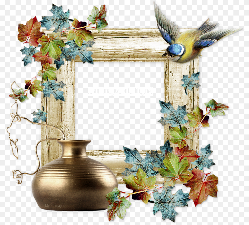 Cadre D Autome Picture Frame, Pottery, Plant, Leaf, Jar Free Png Download