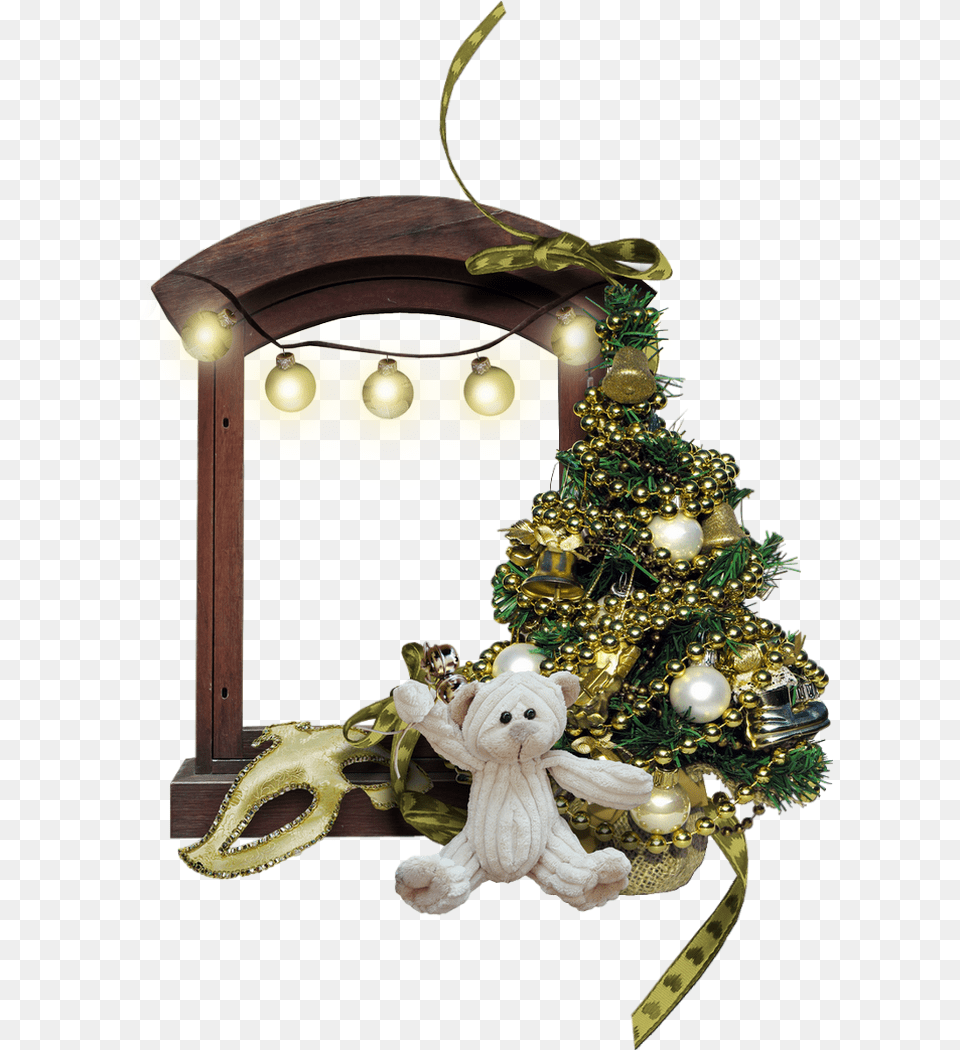 Cadre De Nol Tube Cluster Mini Arbol De Navidad, Teddy Bear, Toy, Christmas, Christmas Decorations Png Image