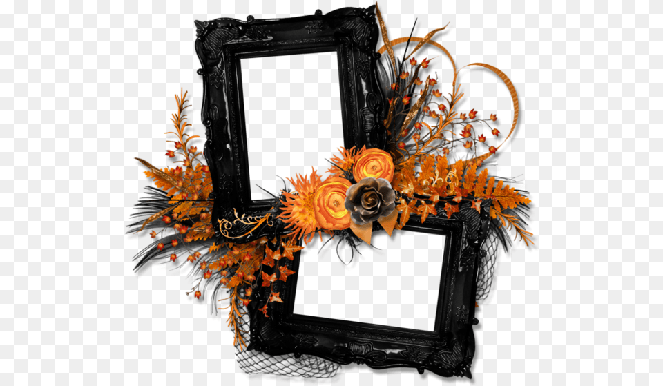 Cadre Gothique Cluster Halloween Gothic Frame Black Picture Frame, Flower, Flower Arrangement, Plant Png