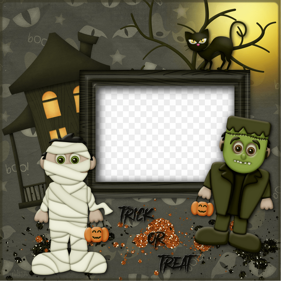 Cadre Halloween Qp Marco Halloween Frame Cartoon, Electronics, Hardware, Screen, Computer Hardware Free Png Download