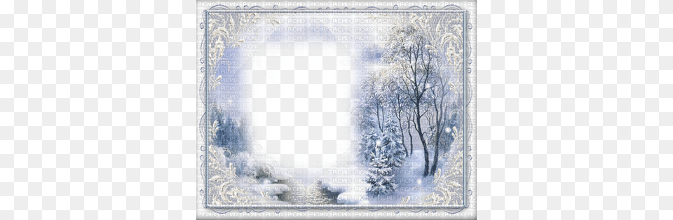 Cadre Hiverframe Winter Picmix Winter Photo Frame, Nature, Outdoors, Weather, Ice Free Transparent Png