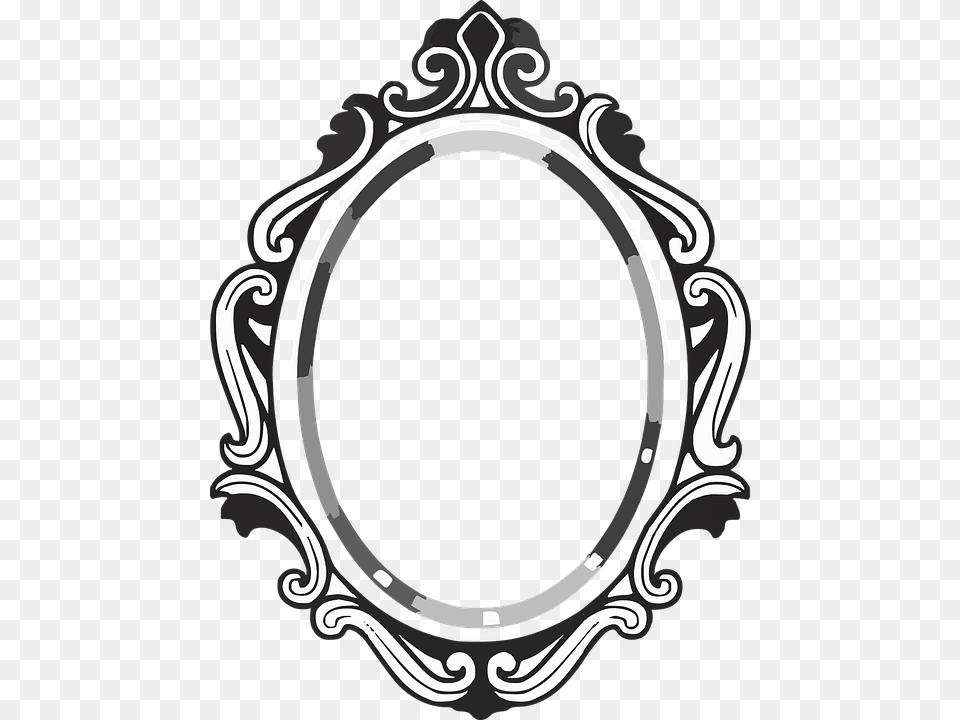 Cadre Miroir Dibujos, Oval, Mirror, Photography Free Png Download