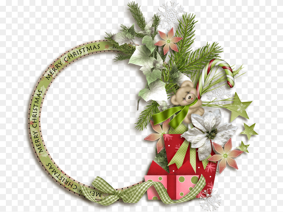 Cadre Nol Cluster Marcos Para Fotos Transparentes De Navidad, Plant, Flower, Flower Arrangement, Wreath Free Png