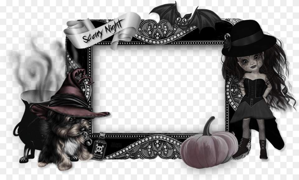 Cadre Photo Halloween Gothique Gothic Frame Picture Frame, Adult, Person, Female, Woman Png