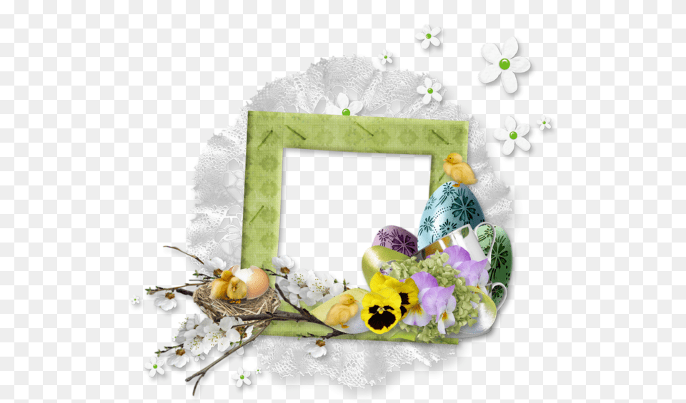 Cadre Pques Printemps Picture Frame, Flower, Plant Free Png