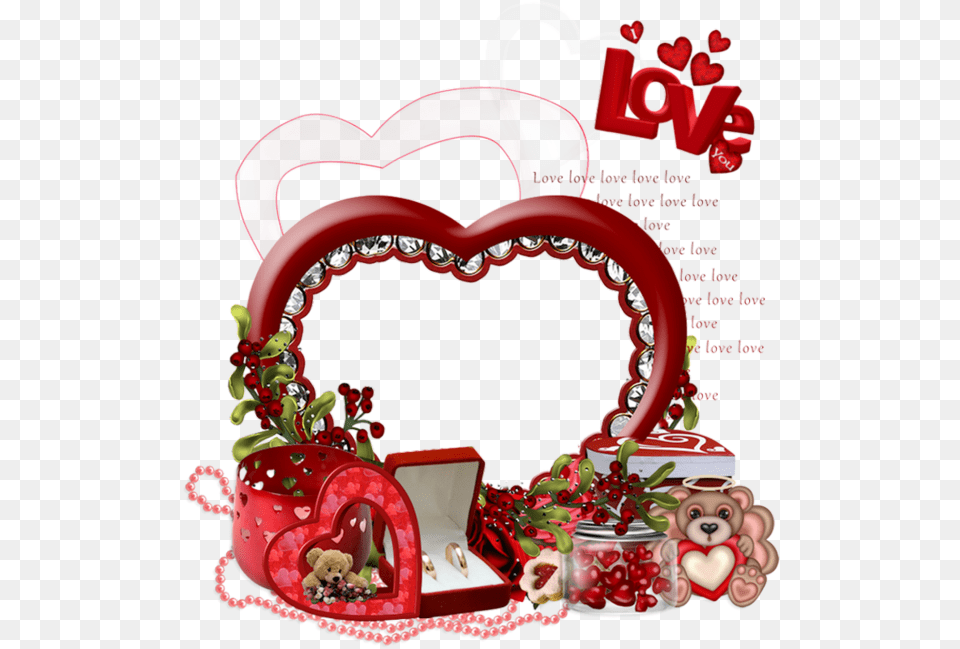 Cadre St Valentin Cluster Valentine Frame Happy Valentines Day My Love, Birthday Cake, Cake, Cream, Dessert Png