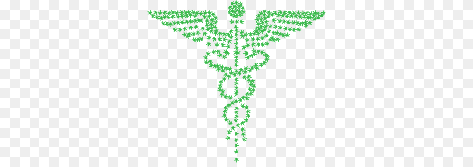 Caduceus Pattern, Cross, Symbol, Green Png Image