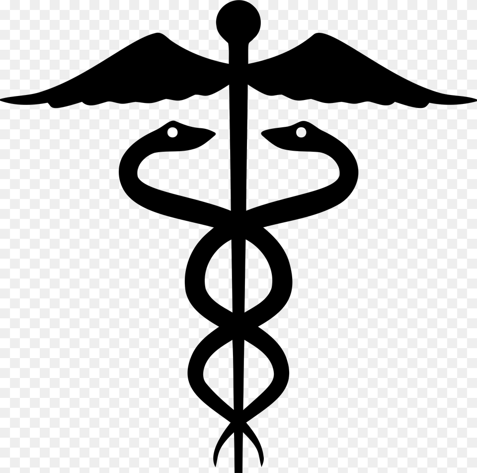 Caduceus Clipart Rod Of Asclepius, Gray Free Transparent Png