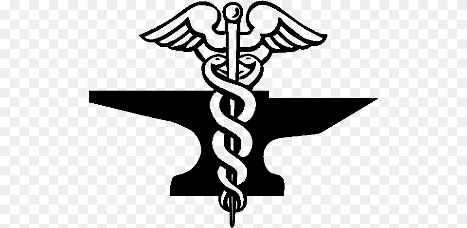 Caduceus Forge Logo Doctor Symbol In Car, Lighting, Cutlery, Silhouette, Cross Free Png Download