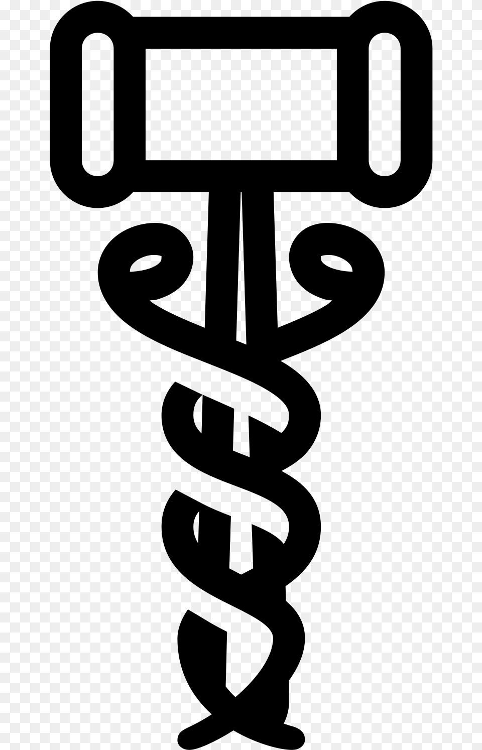 Caduceus Medical Icon Staff Of Hermes, Gray Png Image
