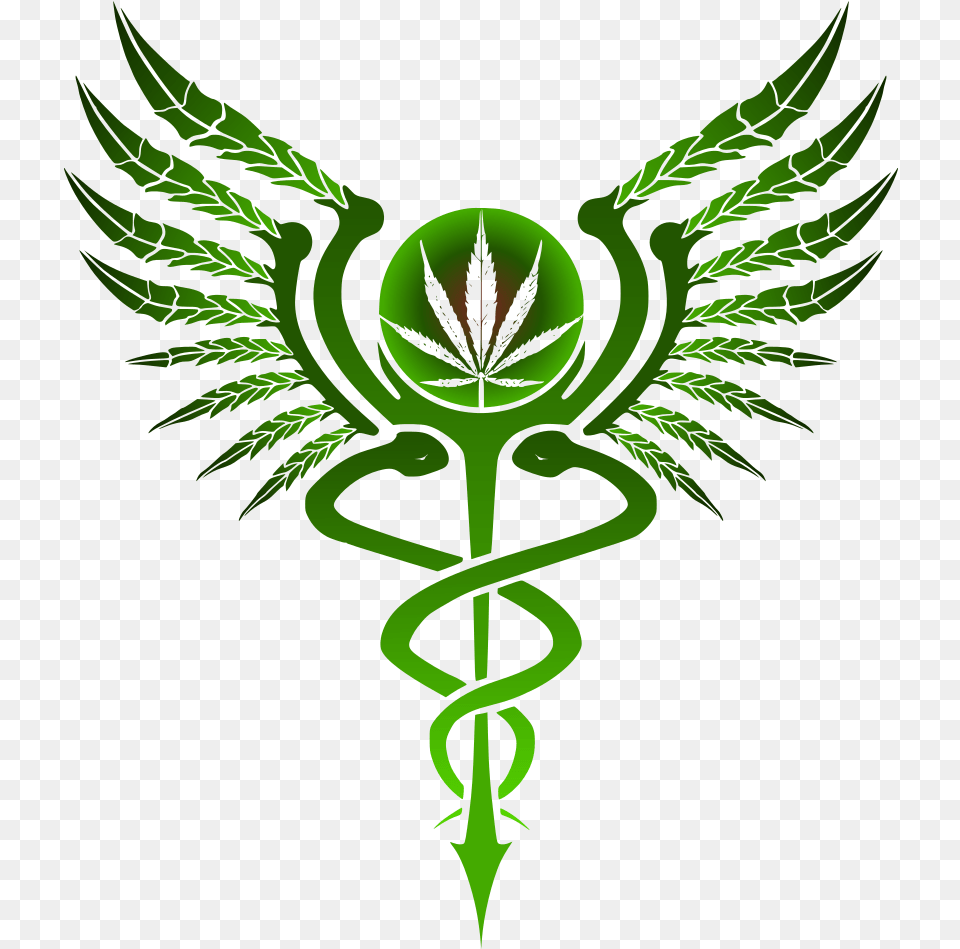 Caduceus Medical Marijuana Medical Marijuana Transparent Background, Green, Leaf, Plant, Emblem Png