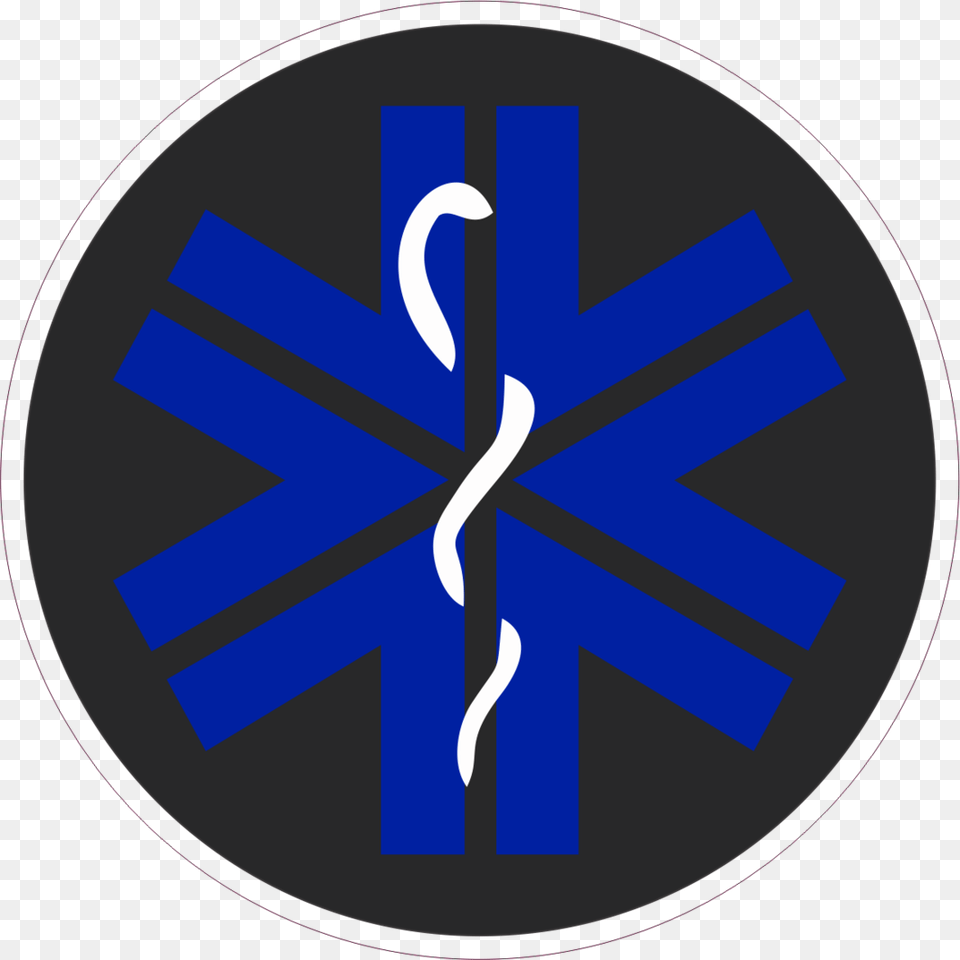 Caduceus Staff Star Of Life Black Background White Circle, Emblem, Symbol, Logo, Cross Free Png