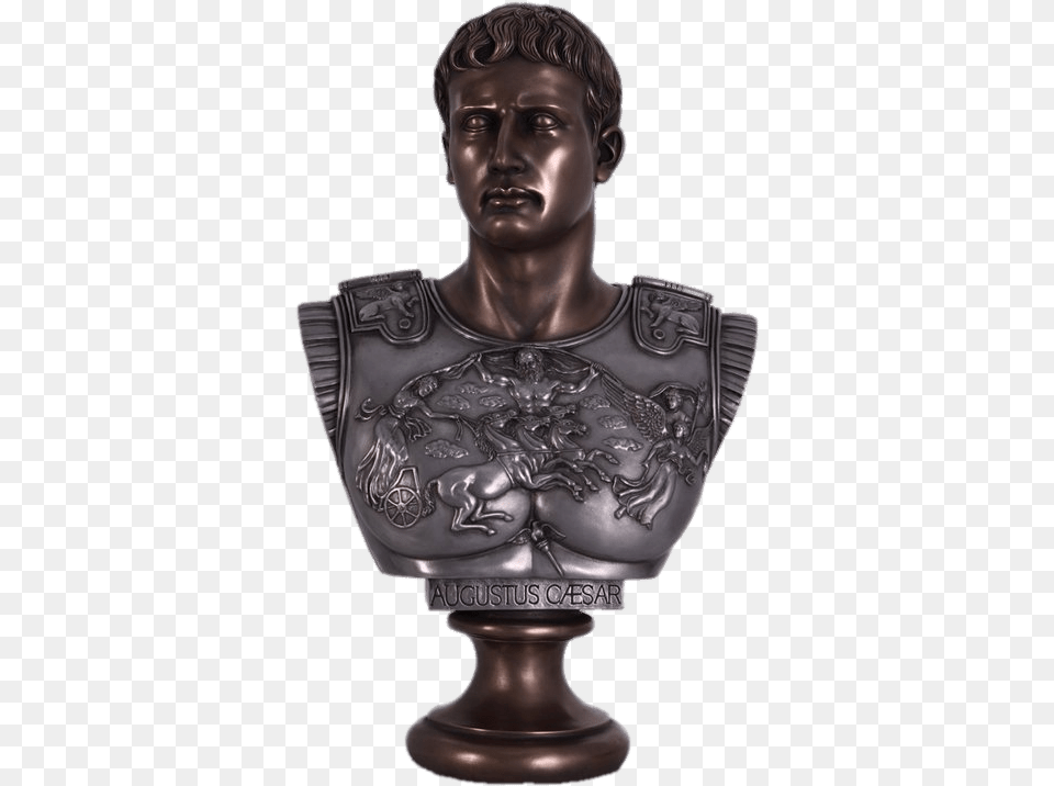 Caesar Augustus Bronze Bust Resin Bust Augustus Caesar, Adult, Male, Man, Person Png Image