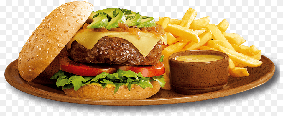 Caesar Foster Hollywood, Burger, Food, Food Presentation, Fries Png