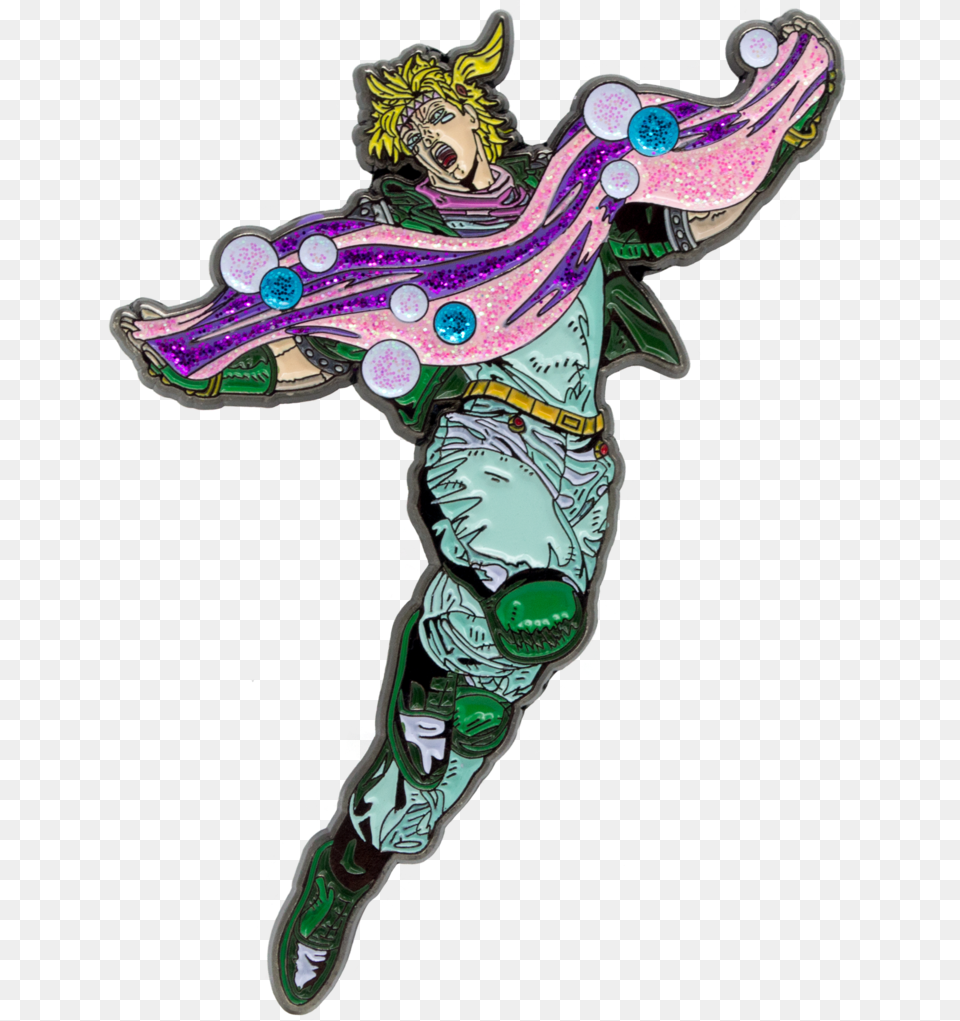 Caesar Zeppeli Jojo Enamel Pin Jojo39s Menacing, Person, Art, Face, Head Png Image