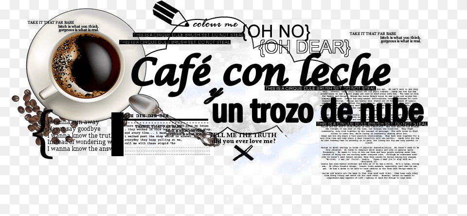 Caf Con Leche Y Un Trozo De Nube Kopi Tubruk, Advertisement, Poster, Beverage, Coffee Png Image