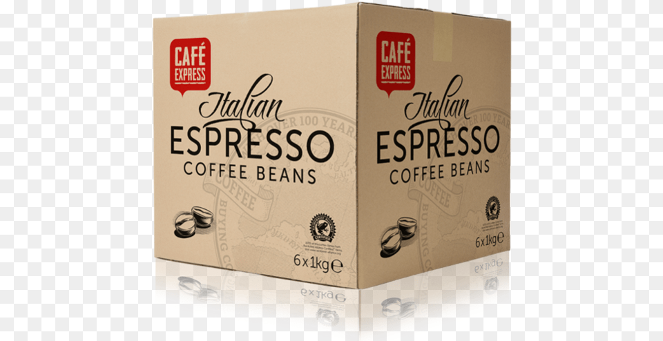Caf Express Italian Style Roasted Coffee Beans 1kg Coffee, Box, Cardboard, Carton Free Transparent Png