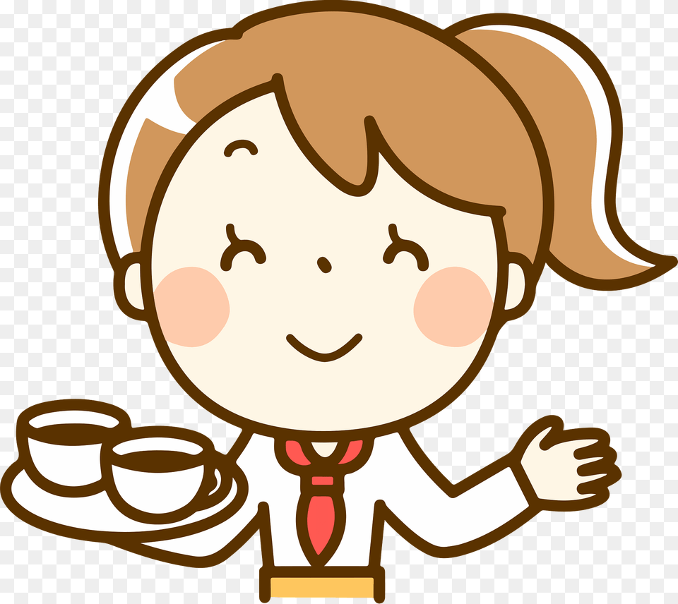 Cafe Waitress Girl Clipart, Face, Head, Person, Baby Png Image