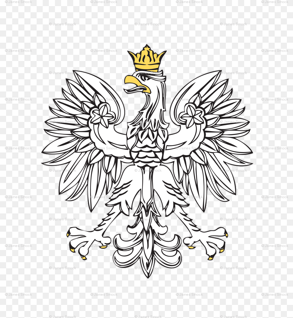 Cafepress Polish Eagle With Gold Crown Square Sticker, Emblem, Symbol, Animal, Bird Png Image