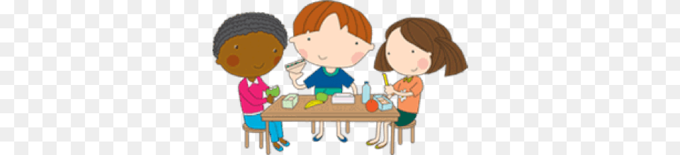 Cafeteria Clipart Packed Lunch, Person, Baby, Furniture, Table Png