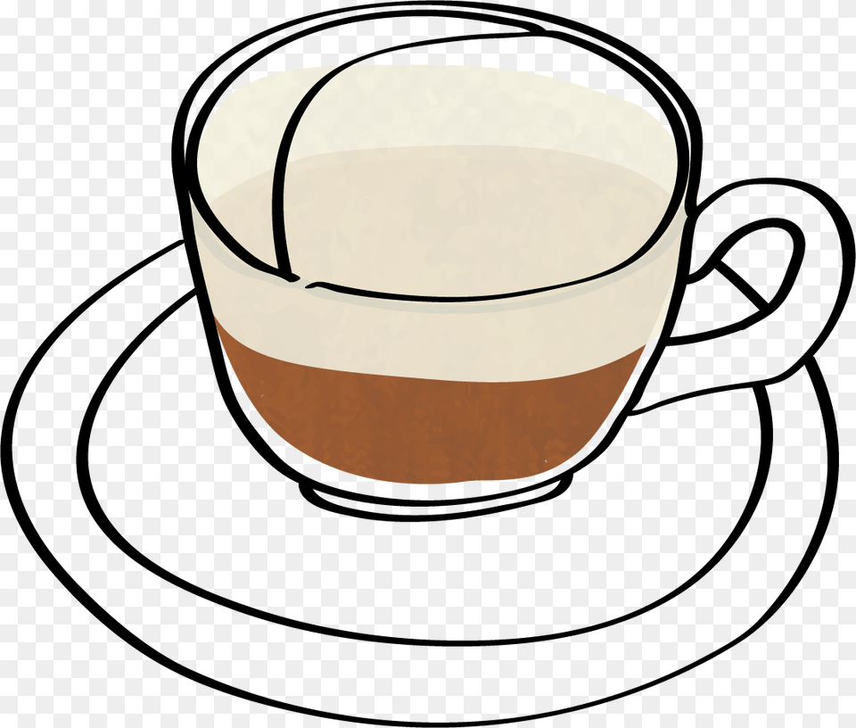Caffe Latte Teacup, Cup, Saucer, Beverage, Coffee Png Image