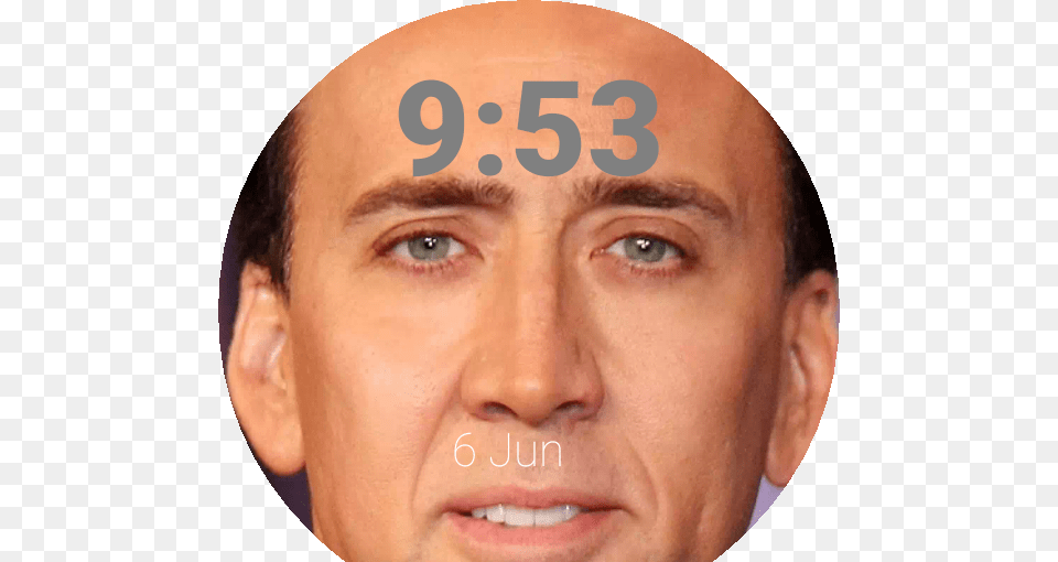 Cage 360 Watch Face Preview, Frown, Head, Person, Sad Free Png