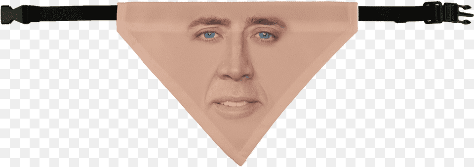 Cage Face Pet Bandana Nicolas Cage, Accessories, Triangle, Adult, Person Png Image