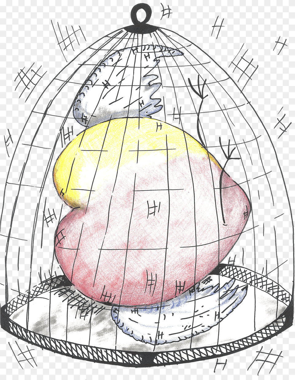 Caged Heart Sketch Sketch, Astronomy, Outer Space, Egg, Food Png Image