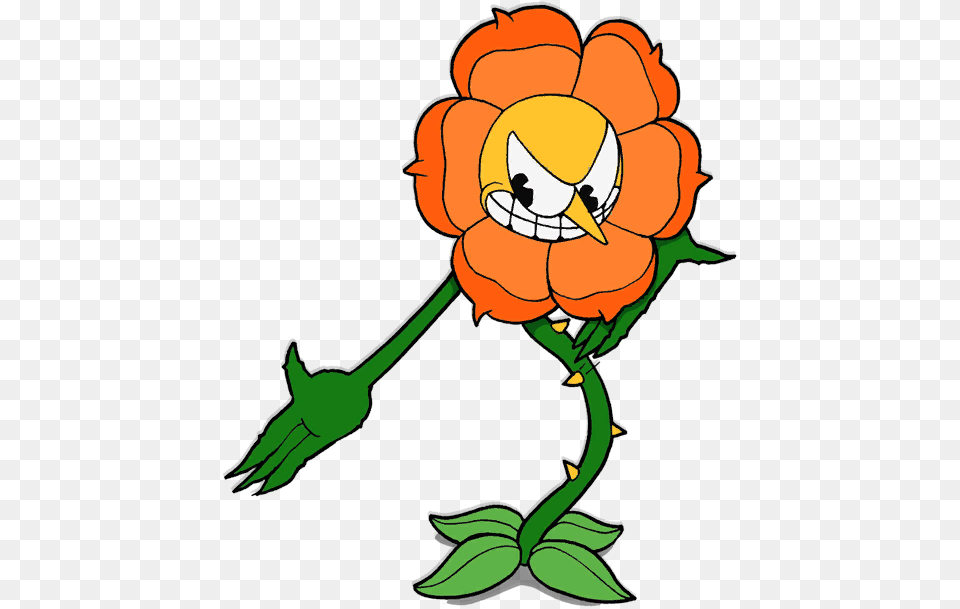 Cagney Carnation Cuphead Cagney Carnation, Flower, Plant, Cartoon, Baby Png