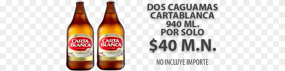 Caguama Tecate Carta Blanca Cerveza Caguama, Alcohol, Beer, Beer Bottle, Beverage Free Transparent Png