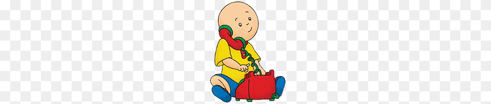 Caillou Calling On The Phone, Grass, Plant, Baby, Person Free Png