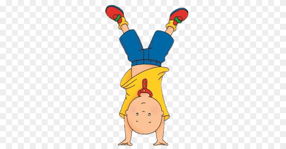 Caillou Doing A Handstand, Baby, Person, Cartoon, People Free Png Download