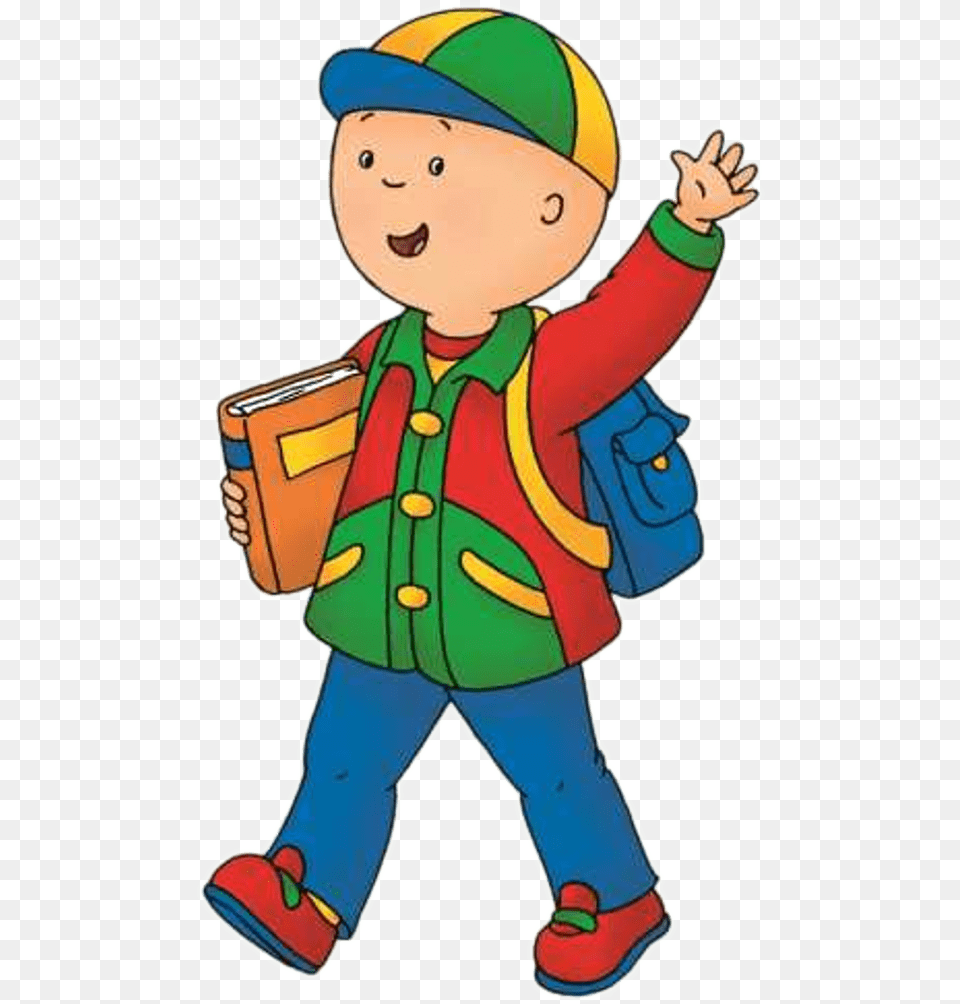 Caillou Fully Dressed Caillou Walking To The School, Baby, Person, Face, Head Free Transparent Png