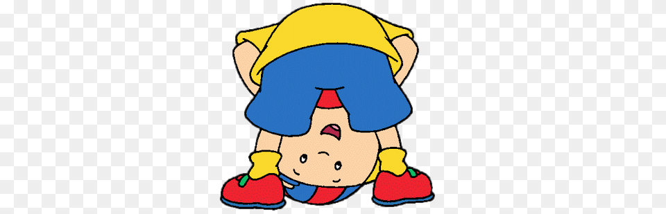 Caillou Looking Upside Down, Clothing, Hat, Baby, Person Free Png