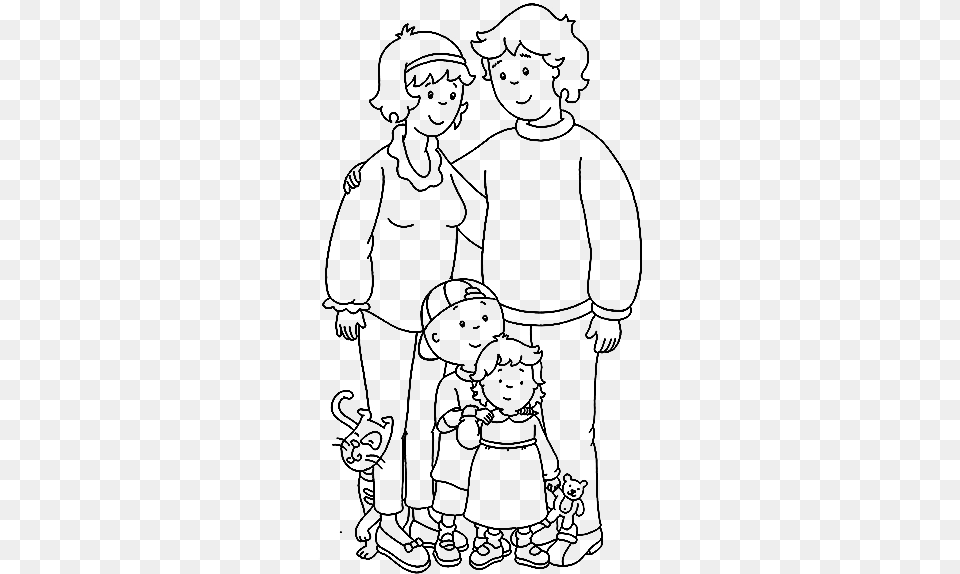 Caillou Padres Hermana Caillou Coloring Pages, Gray Png