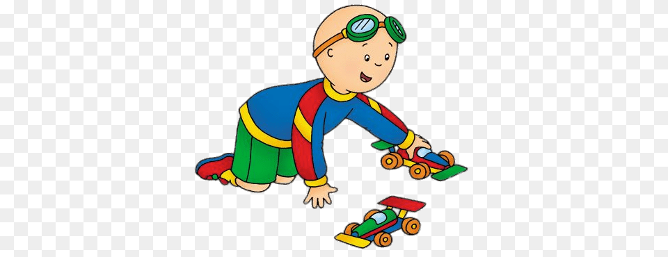 Caillou Playing With Toy Cars, Baby, Person, Cartoon, Face Free Png Download