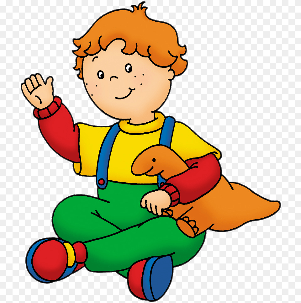 Caillou S Friend Leo Holding Toy Dinosaur Caillou Characters Names, Baby, Person, Face, Head Free Transparent Png