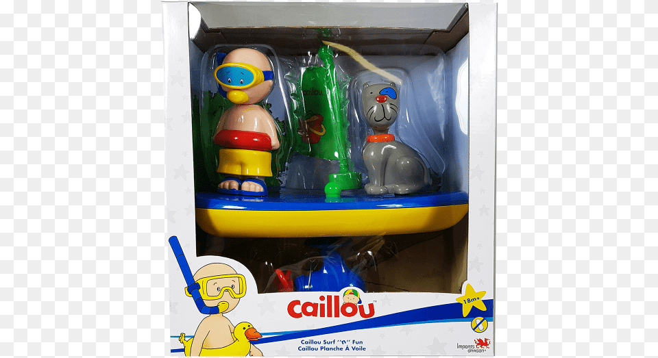 Caillou Surf N Fun Bath Time Vehicle Caillou Caillou, Baby, Person, Shelf, Toy Free Png Download