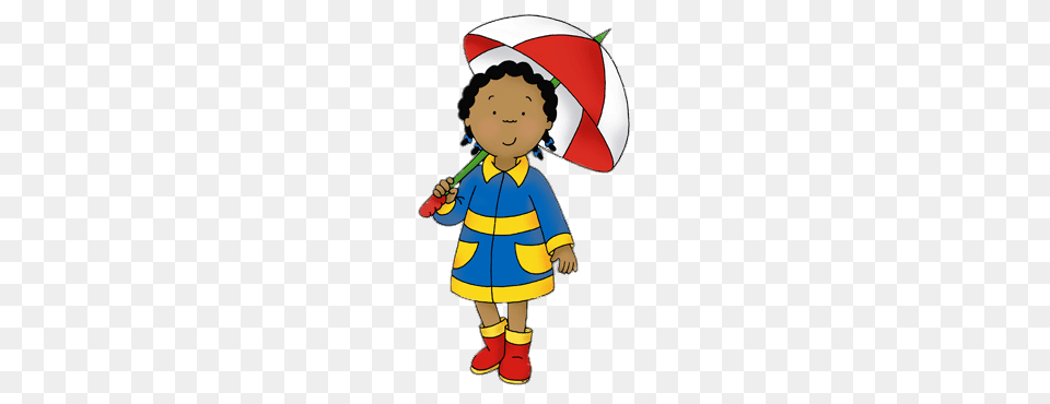 Caillous Friend Clementine Holding Umbrella, Clothing, Coat, Baby, Person Png Image