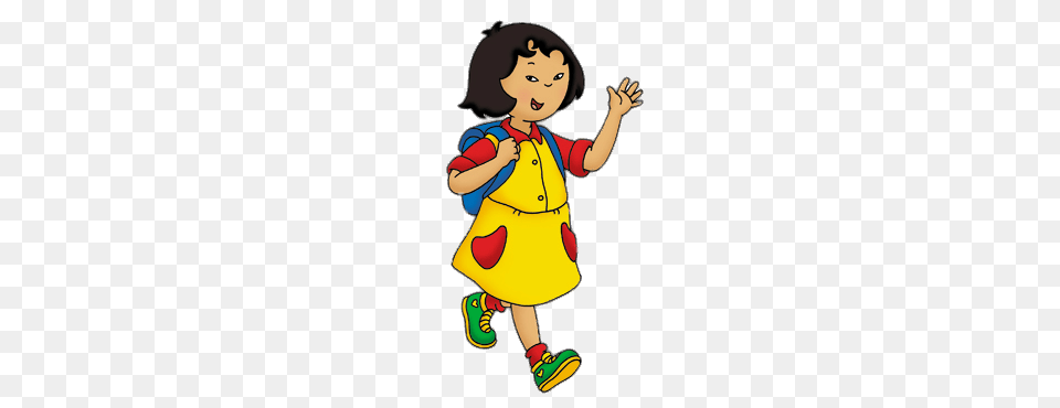 Caillous Friends Sarah Walking To School Transparent, Clothing, Coat, Baby, Person Free Png