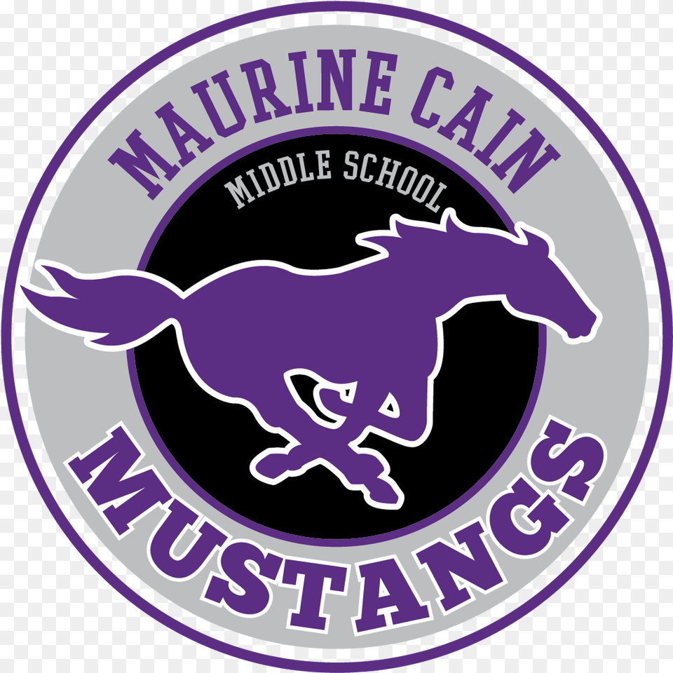 Cain Middle School Homepage Stallion, Logo, Purple, Badge, Emblem Free Png Download