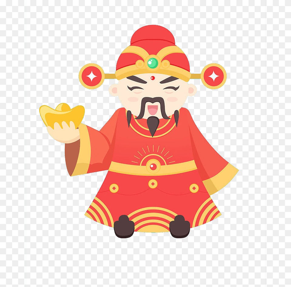 Caishen Chinese New Year Hat Cartoon, Baby, Juggling, Person, Face Png Image