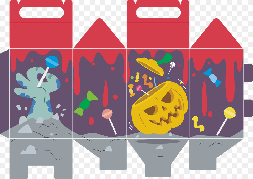 Caixa H 4 Halloween Box Templates, Art, Food, Sweets, Face Free Png Download