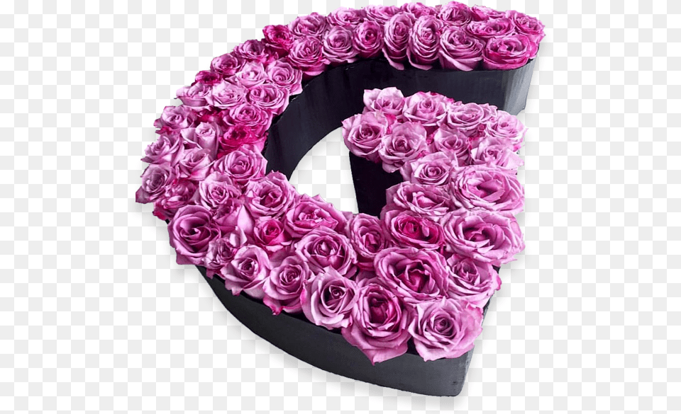 Caja De Letra Con Rosas Lila Caja De Flores En Forma De Letra, Flower, Plant, Rose, Art Free Png