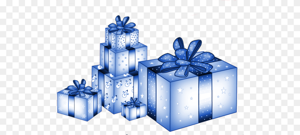 Cajas De Regalos Gift Box Blue And Silver Png Image