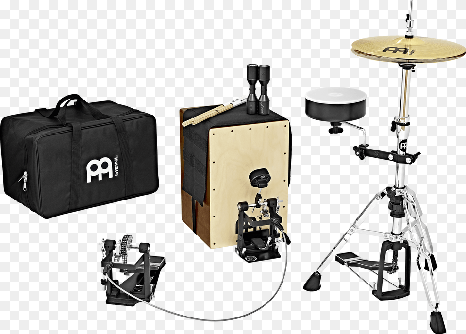 Cajon Drum Set Meinl Cajon Drum Set Caj Drumset, Tripod, Accessories, Bag, Handbag Png Image