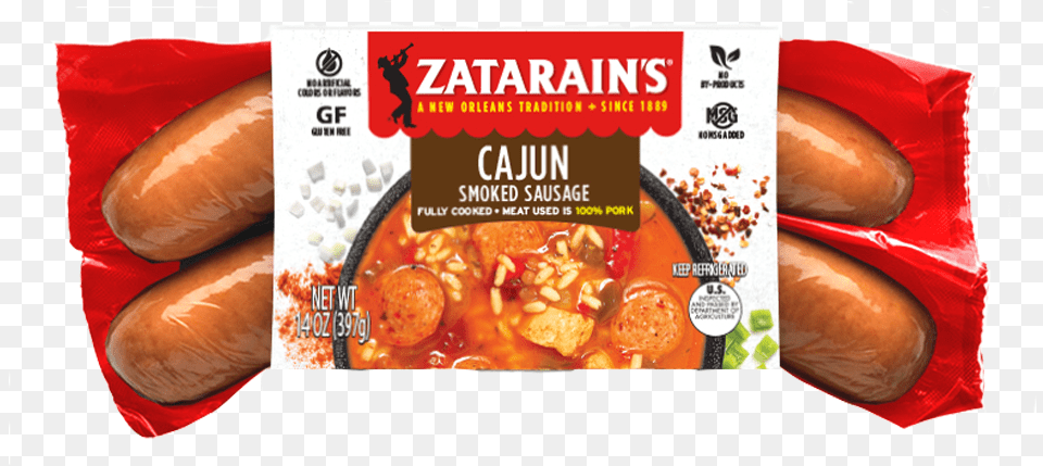 Cajun Style Smoked Sausage Zatarain Cajun Smoked Sausage, Bread, Food Free Png Download