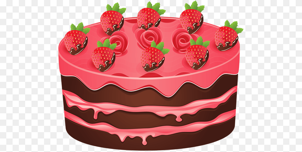 Cake, Berry, Strawberry, Produce, Plant Free Png