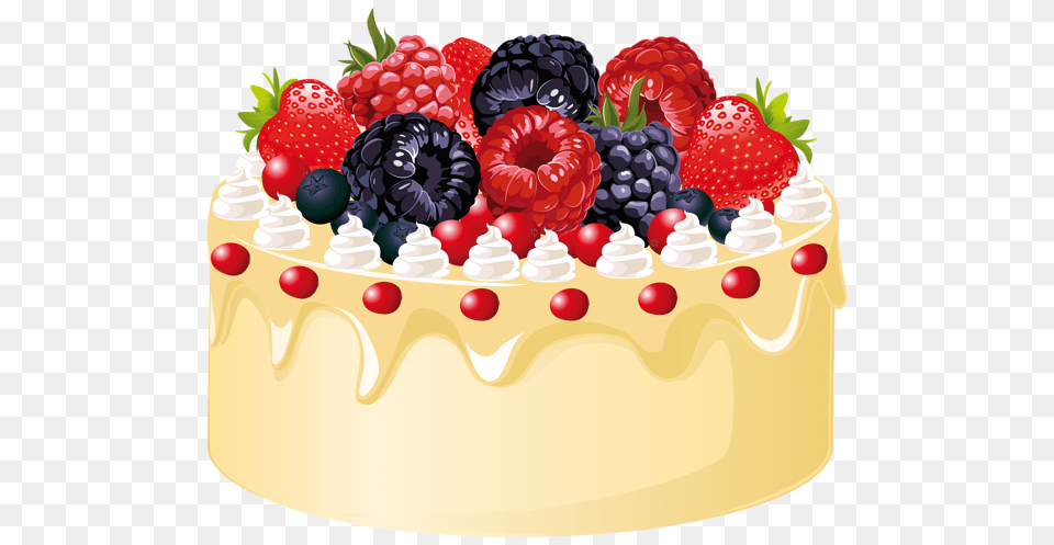Cake, Berry, Produce, Plant, Fruit Png Image