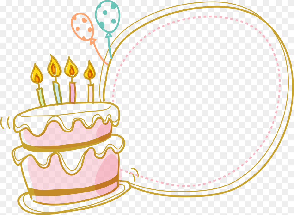 Cake Birthday Border Clipart Hq Clipart, Birthday Cake, People, Food, Dessert Png Image